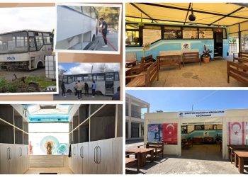 Hurda otobüs kütüphaneye çevrildi