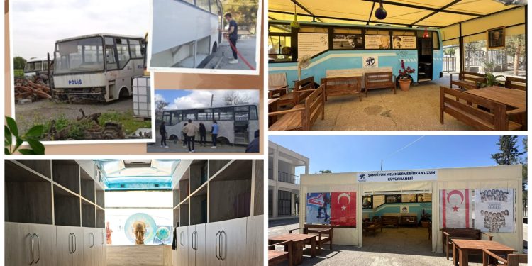 Hurda otobüs kütüphaneye çevrildi