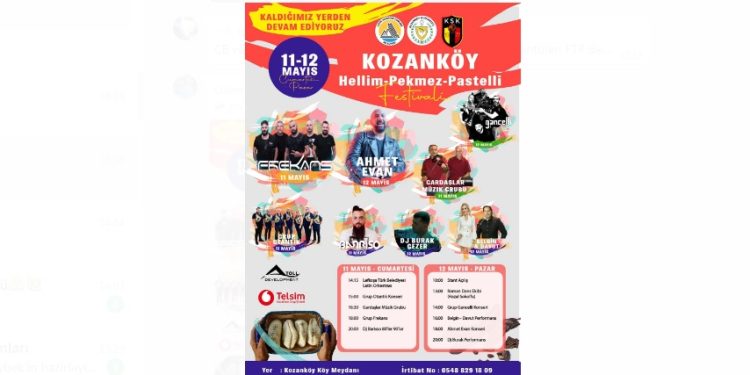 4. Kozanköy Hellim, Pekmez, Pastelli Festivali 11-12 Mayıs’ta yapılıyor