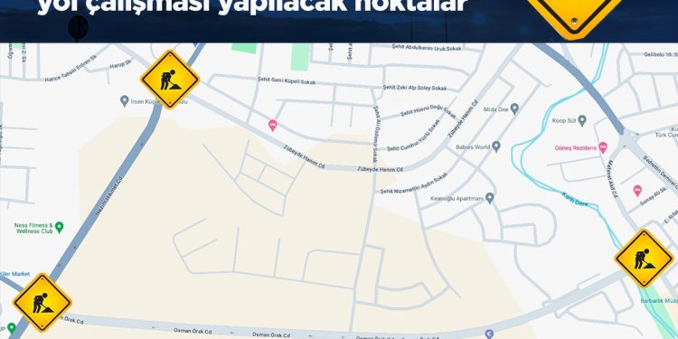 Metehan çemberinde kazı çalışması nedeniyle hafta sonu bölgedeki yollar kapalı olacak