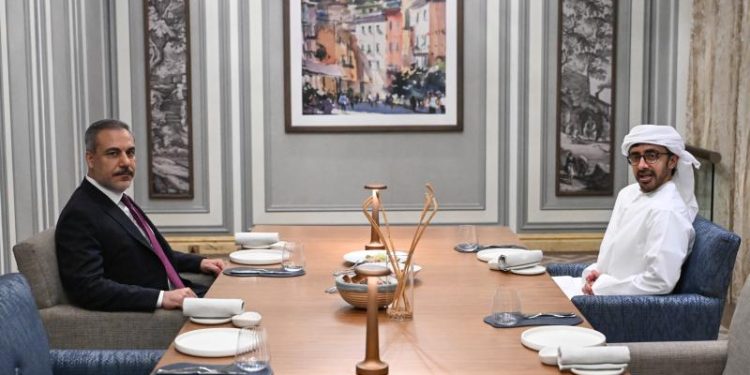 Fidan, BAE Devlet Başkanı Al Nahyan ile bir araya geldi