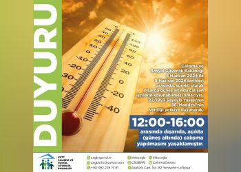 Çalışma Bakanlığı, aşırı sıcaklarda dışarıda çalışmayı yasakladı