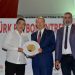 Cumhurbaşkanı Tatar, futbol antrenörlerine ödüllülerini takdim etti