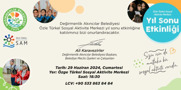 Değirmenlik Akıncılar Belediyesi Özle Türkel Sosyal Aktivite Merkezi yıl sonu etkinliği yapılıyor