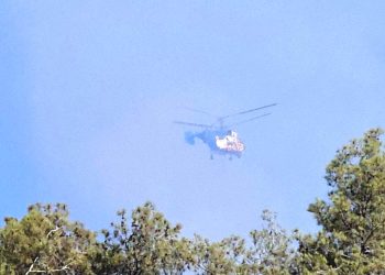 Yangına havadan müdahale ediliyor