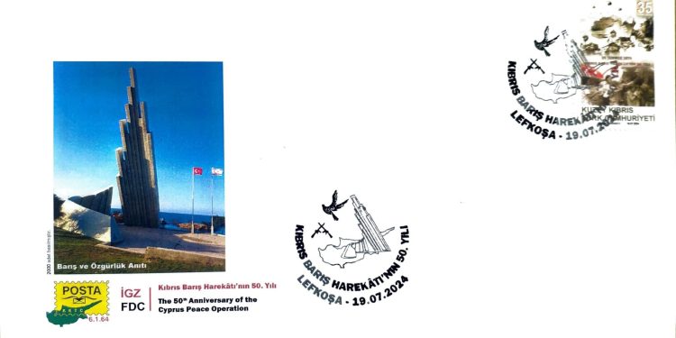 “Kıbrıs Barış Harekatı’nın 50. Yılı” konulu pul serisi ve ilk gün zarfı cuma günü satışa çıkarılacak