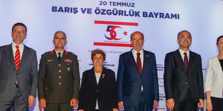 Barış Harekatı’nın 50. yılı dolayısıyla İstanbul’da resepsiyon düzenlendi…Resepsiyon’a Cumhurbaşkanı Ersin Tatar ve eşi Sibel Tatar da katıldı