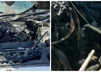 Girne-Lefkoşa anayolunda araç alev aldı