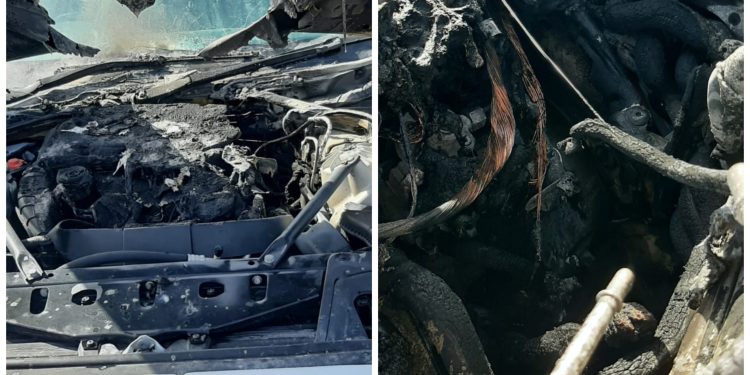 Girne-Lefkoşa anayolunda araç alev aldı