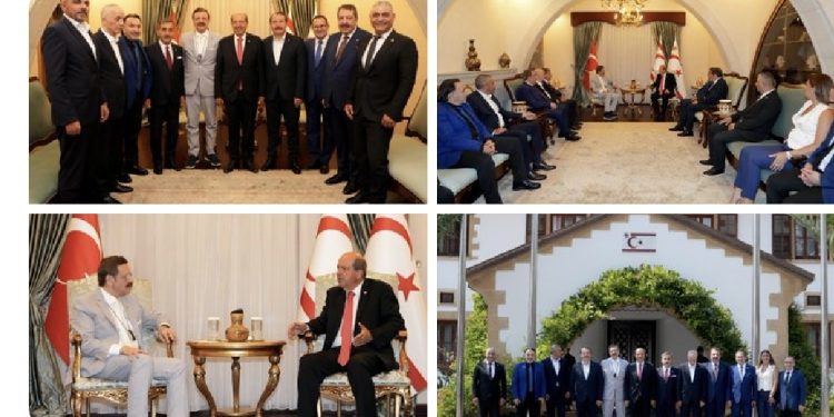 Cumhurbaşkanı Tatar, TOBB Başkanı Hisarcıklıoğlu ve beraberindeki heyeti kabul etti