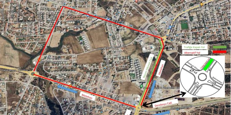 Metehan çemberinden Ortaköy’e gidiş 25 Temmuz’a kadar trafiğe kapalı…