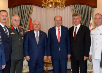 Cumhurbaşkanı Tatar, TC Milli Savunma Bakanı Güler’i kabul etti..Tatar: “Kıbrıs Barış Harekatı’nın 50’nci yıl dönümünü büyük bir coşkuyla kutlamanın mutluluğunu birlikte yaşayacağız”