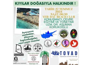 DAÜ Beach Club sahilinde, yarın sabah sahil bitkileri ve kaplumbağa yuvaları gözlem yürüyüşü yapılacak