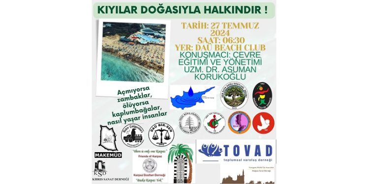 DAÜ Beach Club sahilinde, yarın sabah sahil bitkileri ve kaplumbağa yuvaları gözlem yürüyüşü yapılacak