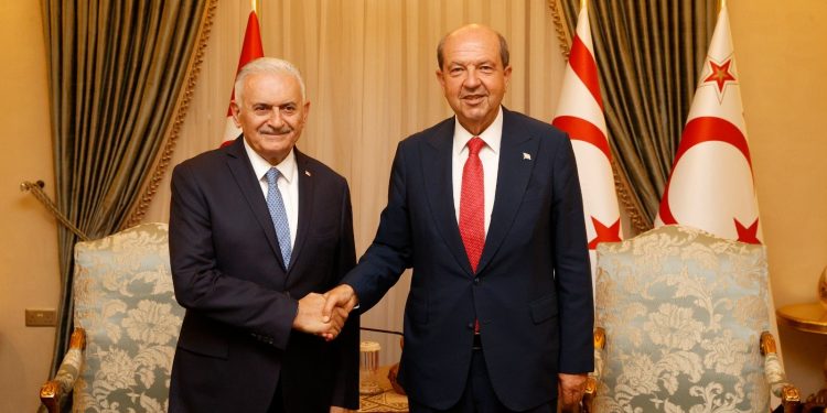 Cumhurbaşkanı Tatar, eski başbakan ve TDT Aksakallılar Heyeti Başkanı Binali Yıldırım’ı kabul etti