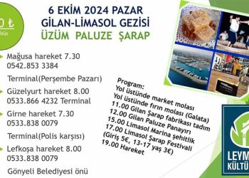 Leymosun Kültür Vakfı, 6 Ekim Pazar günü Gilan-Limasol gezisi düzenliyor