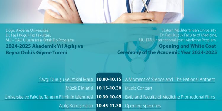 DAÜ Dr. Fazıl Küçük Tıp Fakültesi’nde pazartesi Beyaz Önlük Giyme Töreni