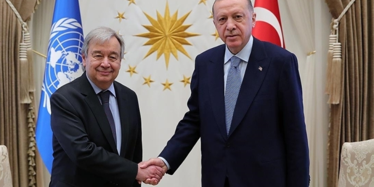 TC Cumhurbaşkanı Erdoğan, Birleşmiş Milletler  Genel Sekreteri Guterres ile görüştü