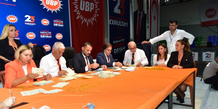 UBP Kurultayı’nda oy sayımı sürüyor… ilk iki sandığa göre Üstel 1228, Taçoy, 669