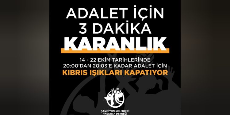 Şampiyon Melekleri Yaşatma Derneği’nden “Adalet İçin 3 dakika karanlık” eylemi…