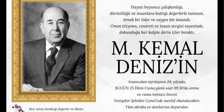 M. Kemal Deniz,  kabri başında anılacak