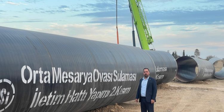 Tarım ve Doğal Kaynaklar Bakanı Çavuş, Orta Mesarya Sulama İletim Hattı Projesi’ni inceledi
