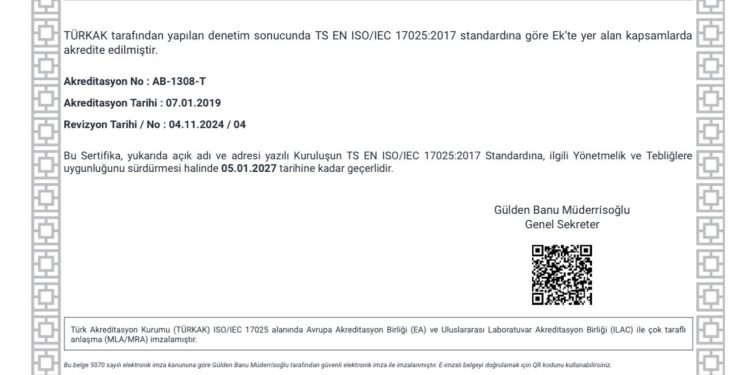 Tarım ve Doğal Kaynaklar Bakanlığı Laboratuvarlarının akreditasyon kapsamı genişletildi