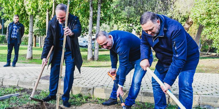 Lefkoşa Çağlayan Parkı’nda iki toplumlu ağaçlandırma çalışması yapıldı