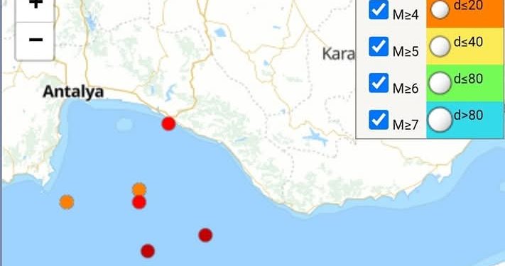 Meteoroloji Dairesi açıkladı: Baf açıklarında deprem