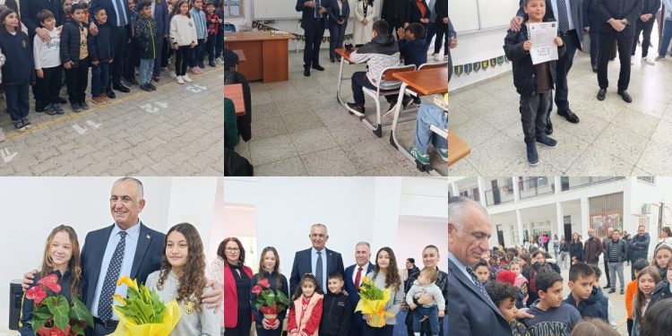 Bakan Çavuşoğlu İskele’deki iki okulda karne dağıtımına katıldı