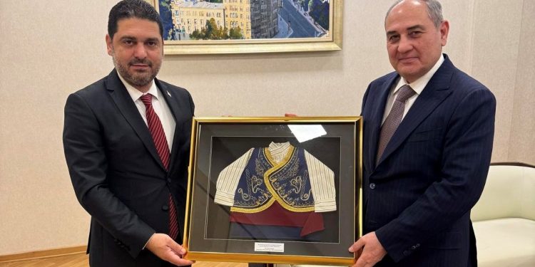 UBP Başkanvekili Savaşan, Bakü’de Yeni Azerbaycan Partisi Genel Başkanvekili Budakov ile görüştü