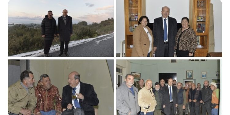 Cumhurbaşkanı Tatar, dolu yağışından etkilenen Yeni Erenköy’ü ziyaret etti
