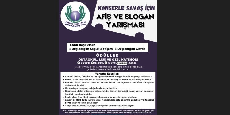 “Kanserle Savaş İçin Afiş ve Slogan Yarışması” başvuruları başladı