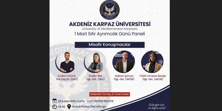 Akdeniz Karpaz Üniversitesi sıfır ayrımcılık konulu panel düzenleyecek