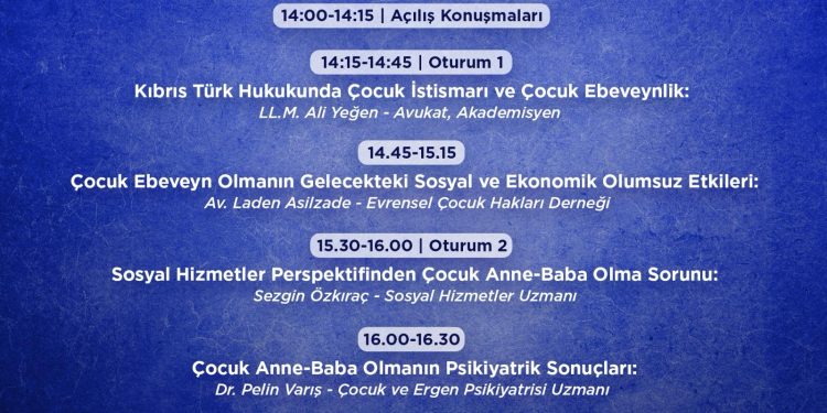 KTTB “Kıbrıs’ın Kuzeyinde Artan Çocuk Anne-Baba Olma Sorunu” temalı panel düzenliyor