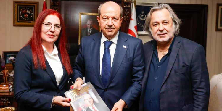 Cumhurbaşkanı Ersin Tatar Goldprestij Dergisi sahibi İsmet Akıncı’yı kabul etti