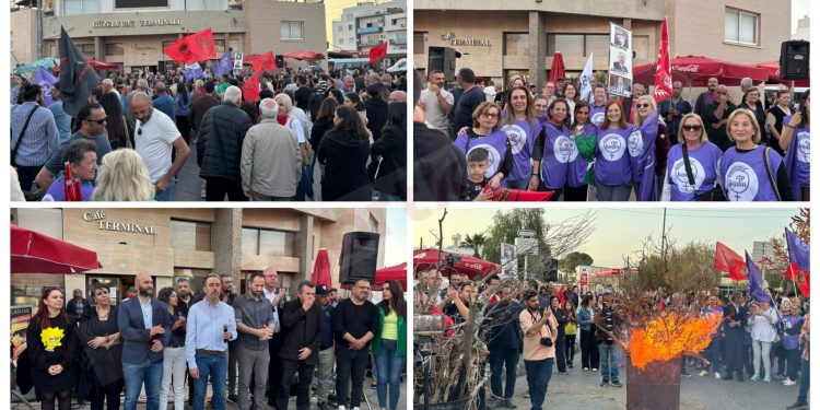 Sendikalar eylem ateşini bu kez Güzelyurt’ta yaktı