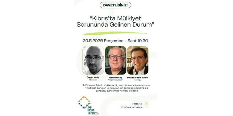 Arif Hasan Tahsin Vakfı, mülkiyet konusunda yarın panel düzenleyecek