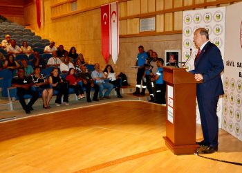 Cumhurbaşkanı Tatar, Güzelyurt’ta Sivil Savunma Teşkilatı’nın terhis törenine katıldı