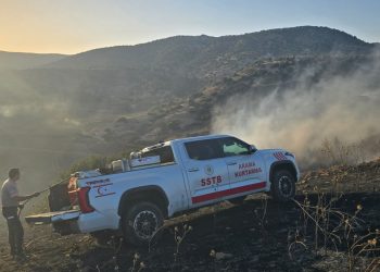 Avtepe-Kuruova köyleri arasında çıkan yangın  kontrol altına alındı, Sivil Savunma ekipleri soğutma çalışması yapıyor
