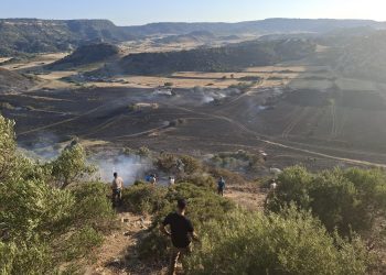 Avtepe-Kuruova arasındaki yangında  400 dönüm arazi zarar gördü
