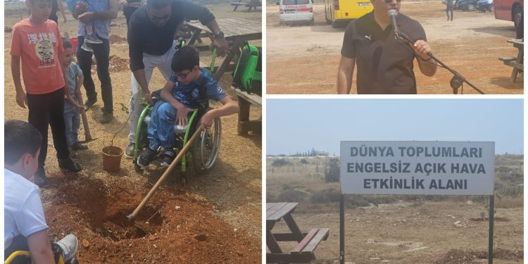 Ortopedik Özürlüler Derneği’nden Derinya’da ağaç dikme ve piknik etkinliği
