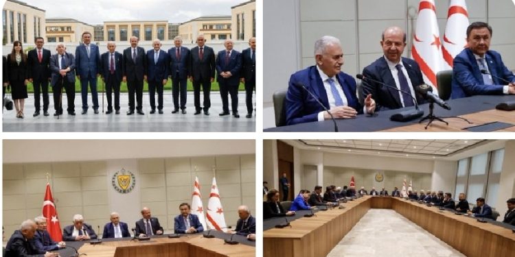 Cumhurbaşkanı Ersin Tatar Türk Devletleri Teşkilatı Aksakallar Konseyi Başkanı Binali Yıldırım ve beraberindeki heyeti kabul etti