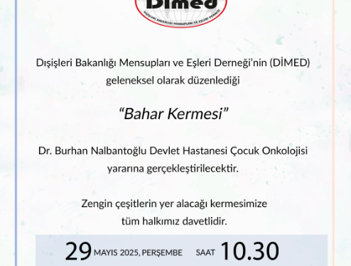 DİMED’in “Bahar Kermesi” 29 Mayıs Perşembe günü yapılacak…