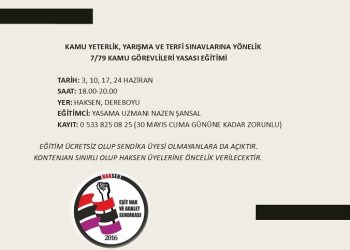 HAKSEN, Kamu Görevlileri Yasası eğitimi verecek