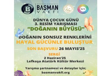 Başman Vakfı ile BRTK’nın düzenlediği Dünya Çocuk Günü 3. Resim Yarışması’na başvurular başladı
