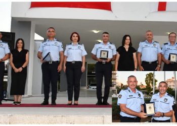 Poliste emekliye ayrılan ve 30 yılı tamamlayan personele plaket takdim edildi