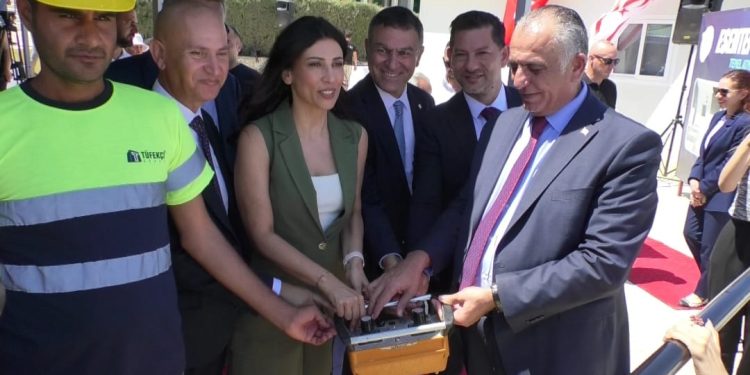 Esentepe İlkokulu’nun yeni okul binasının temeli düzenlenen törenle atıldı