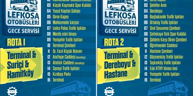 LTB’den “Lefkoşa Otobüsleri Gece Servisi 1 Temmuz’da Hizmet Vermeye Başlıyor” haberi