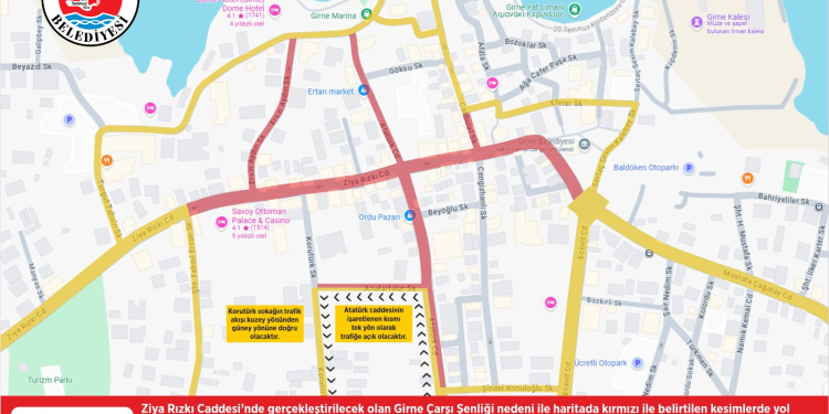 Girne Çarşı Şenliği nedeniyle bazı yollar geçici süreyle trafiğe kapatılacak